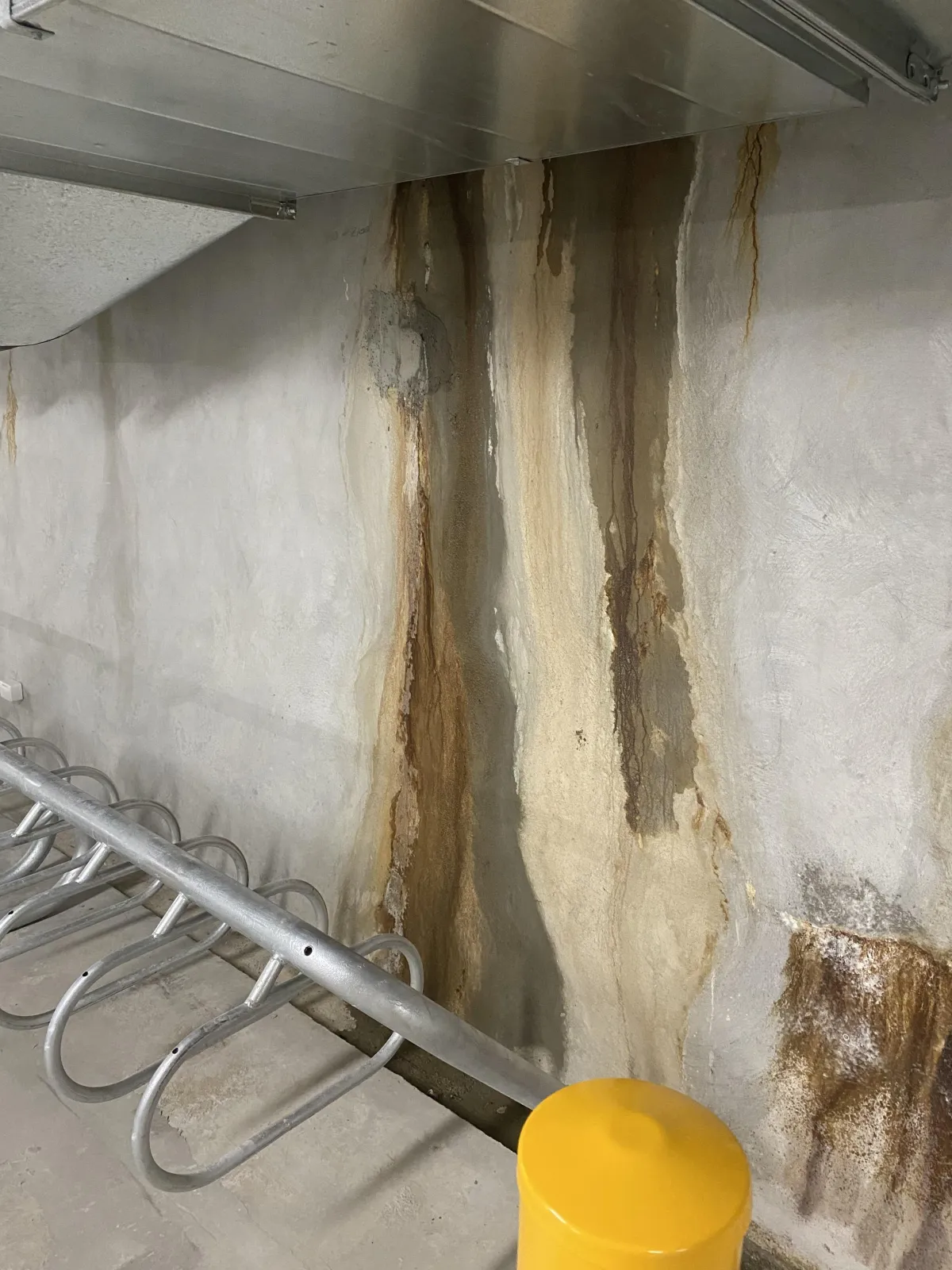 Professional stain removal treatment on concrete wall on the Gold Coast by Zen Window Cleaning.