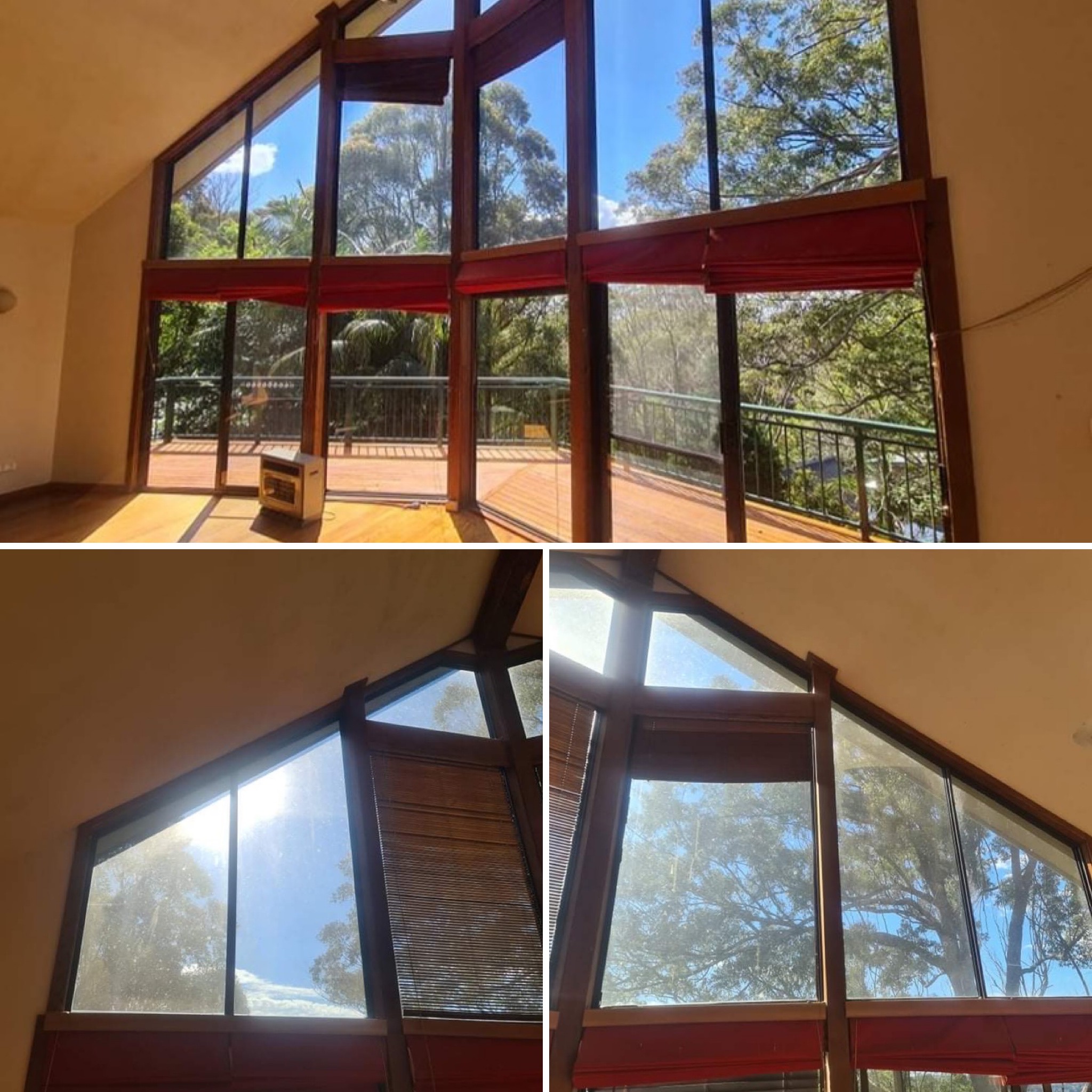 Residential window cleaning on a Gold Coast home with sparkling clean glass and streak-free finish