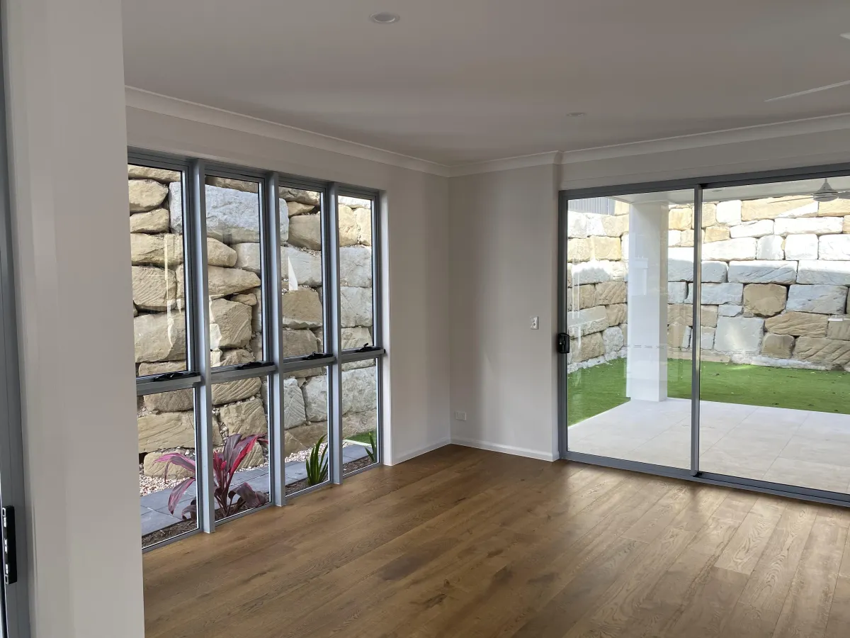 Residential window cleaning on a Gold Coast home with sparkling clean glass and streak-free finish