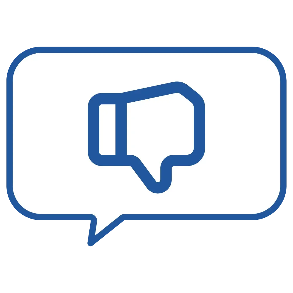 Thumbs down quote icon