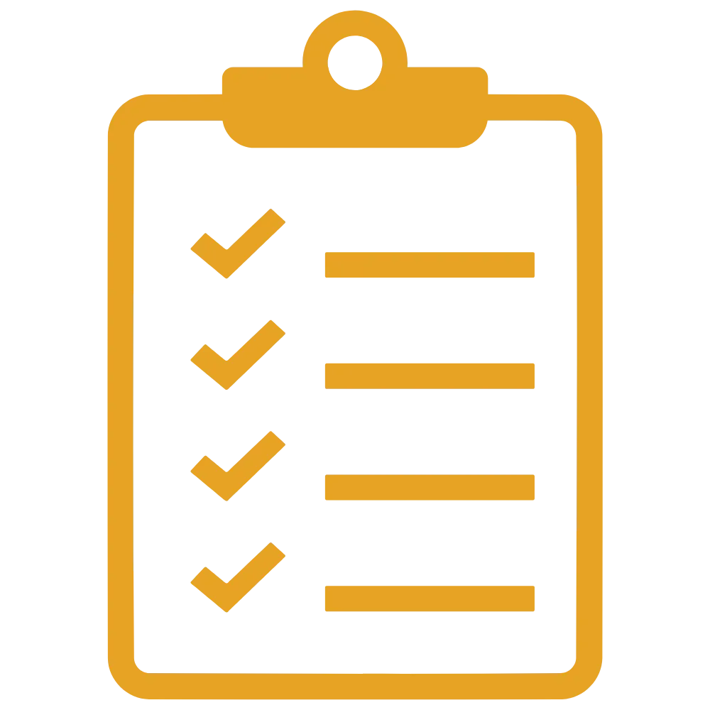 Checklist on a clipboard
