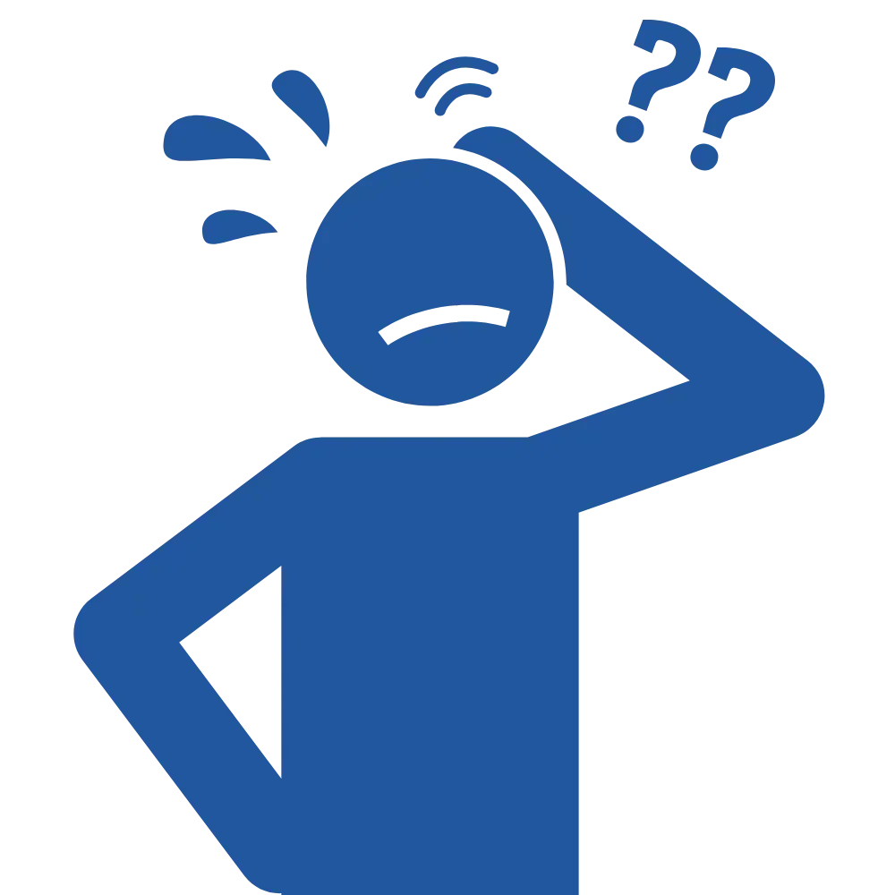 Confused person scratching head