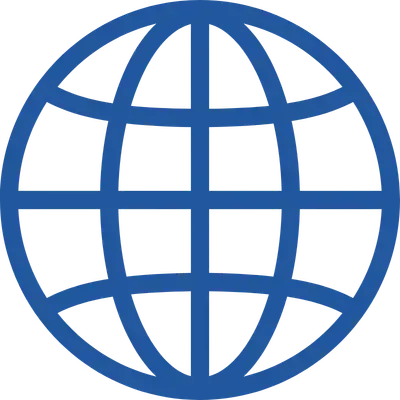 icon of blue wireframe globe