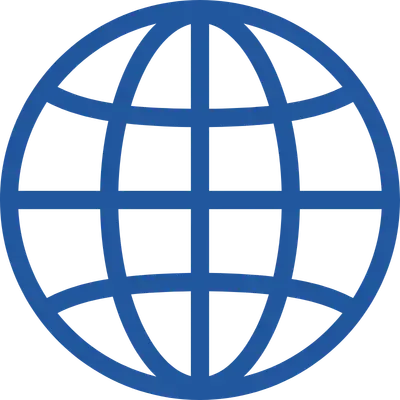 blue wireframe globe