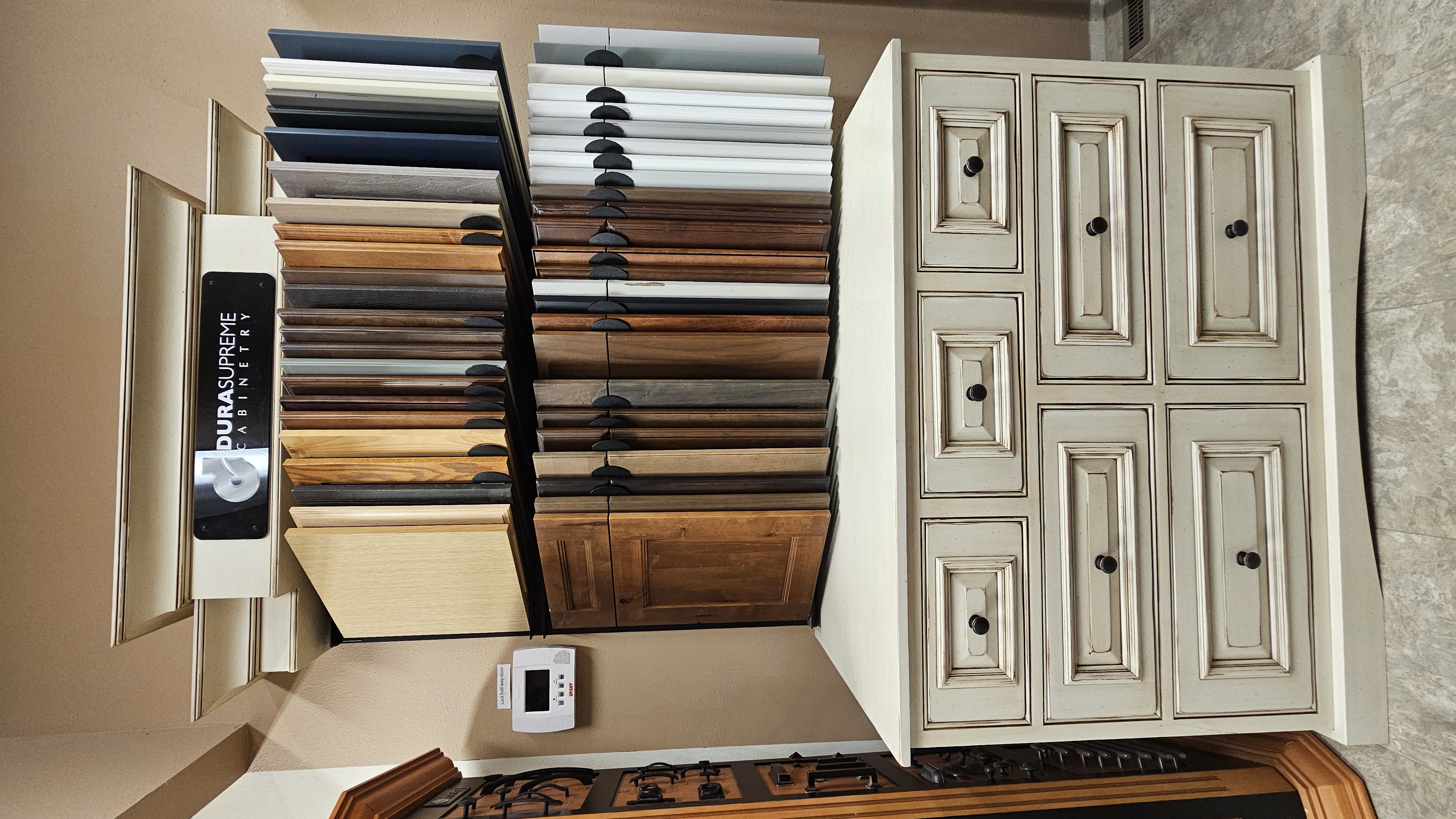 Cabinet showroom display with different door styles and finishes