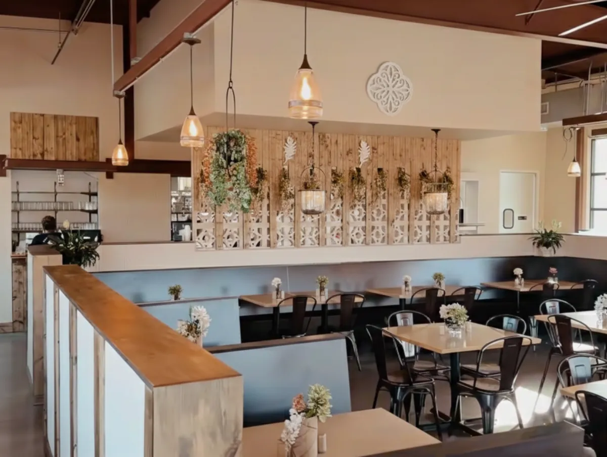 Fried chicken and cornmeal pancakes at Easy Like Sunday in Greensboro NC