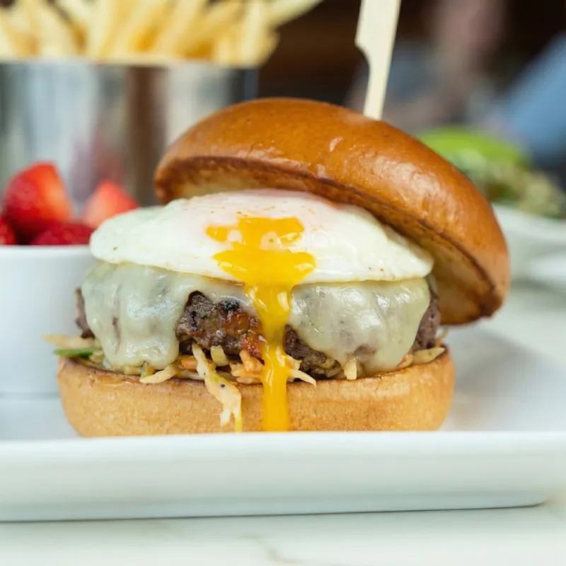 brunch burger with egg at Easy Like Sunday Greensboro NC