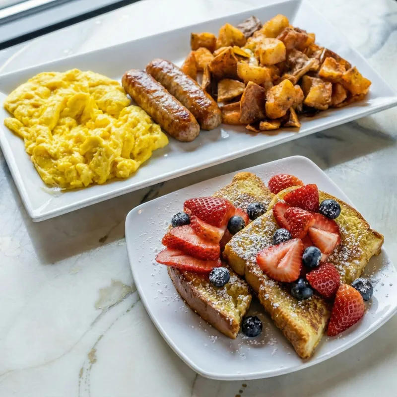 A Bit of Everything brunch combo plate at Easy Like Sunday in Greensboro NC