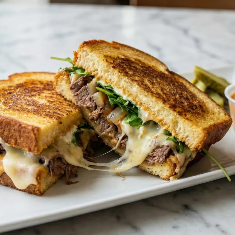 Short rib grilled cheese sandwich at Easy Like Sunday in Greensboro NC