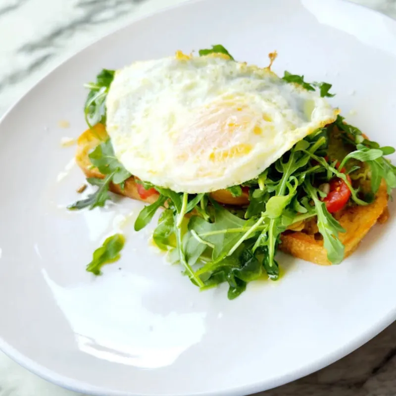 Avocado toast brunch dish at Easy Like Sunday in Greensboro NC