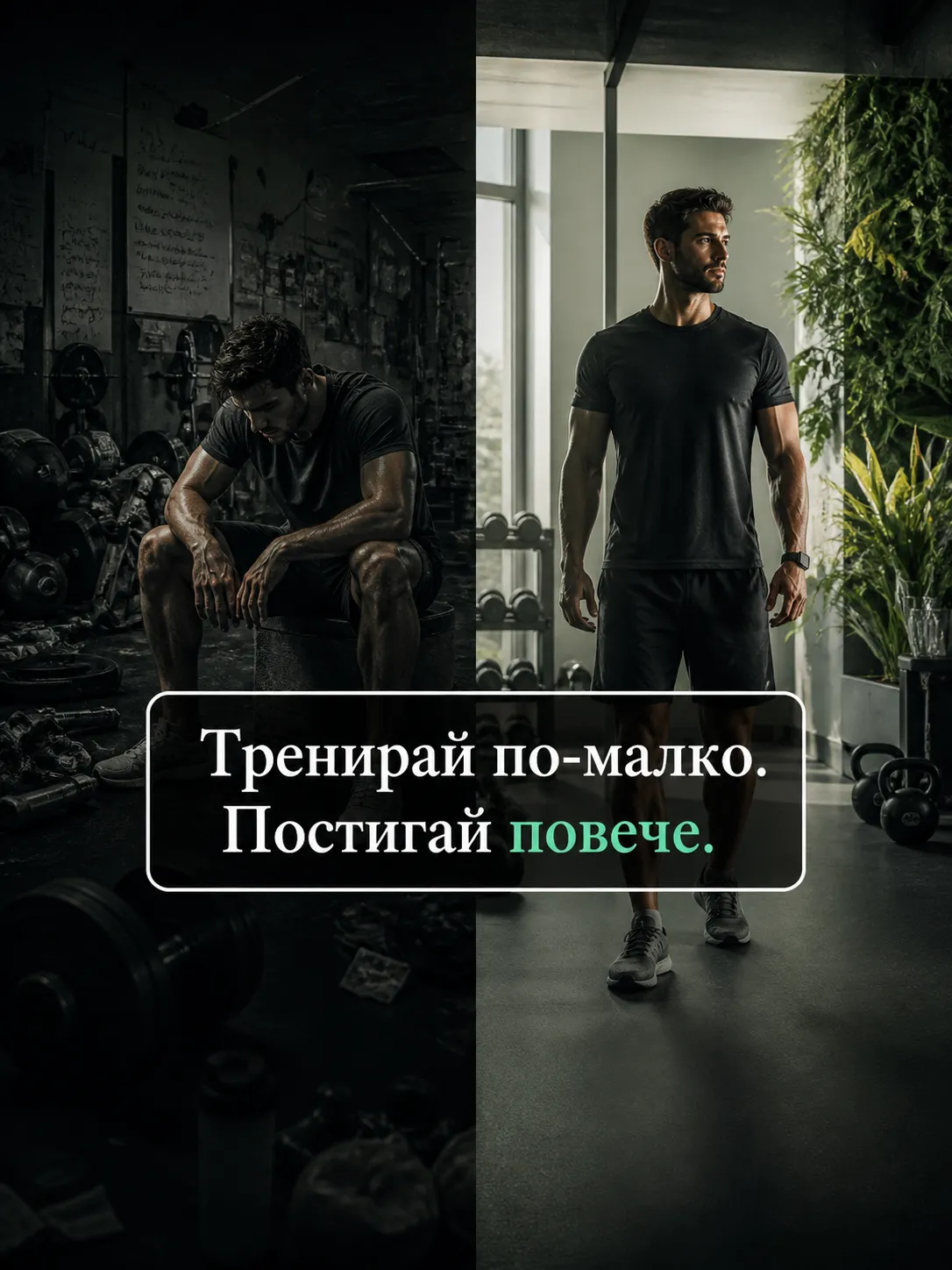 изморен човек и силен човек