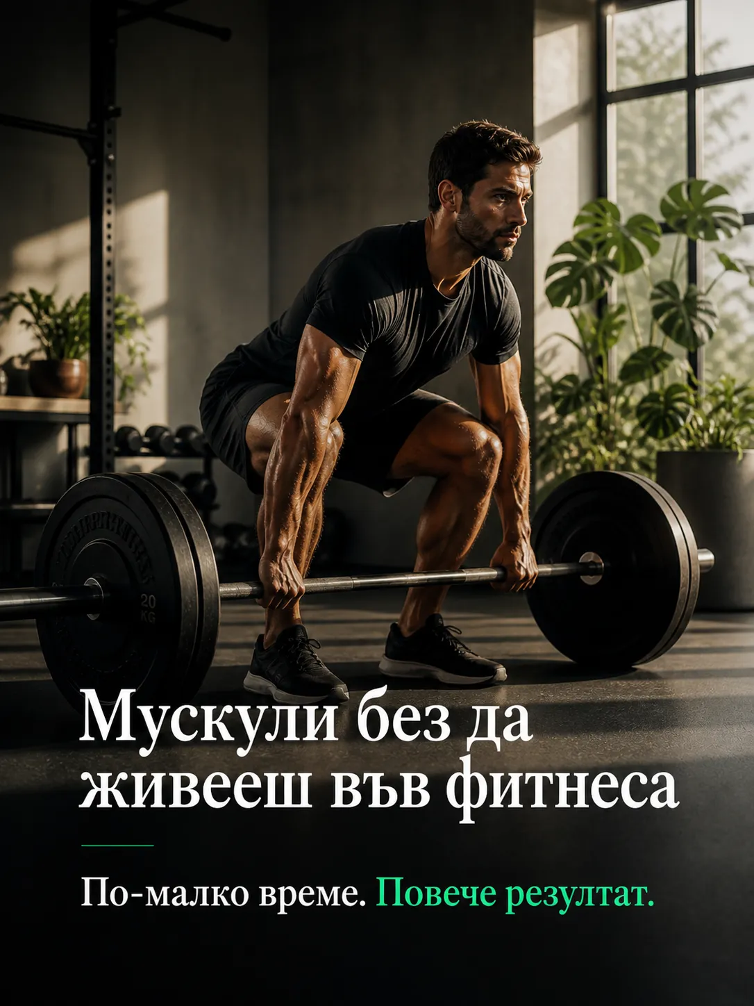 мъж вдига щанги