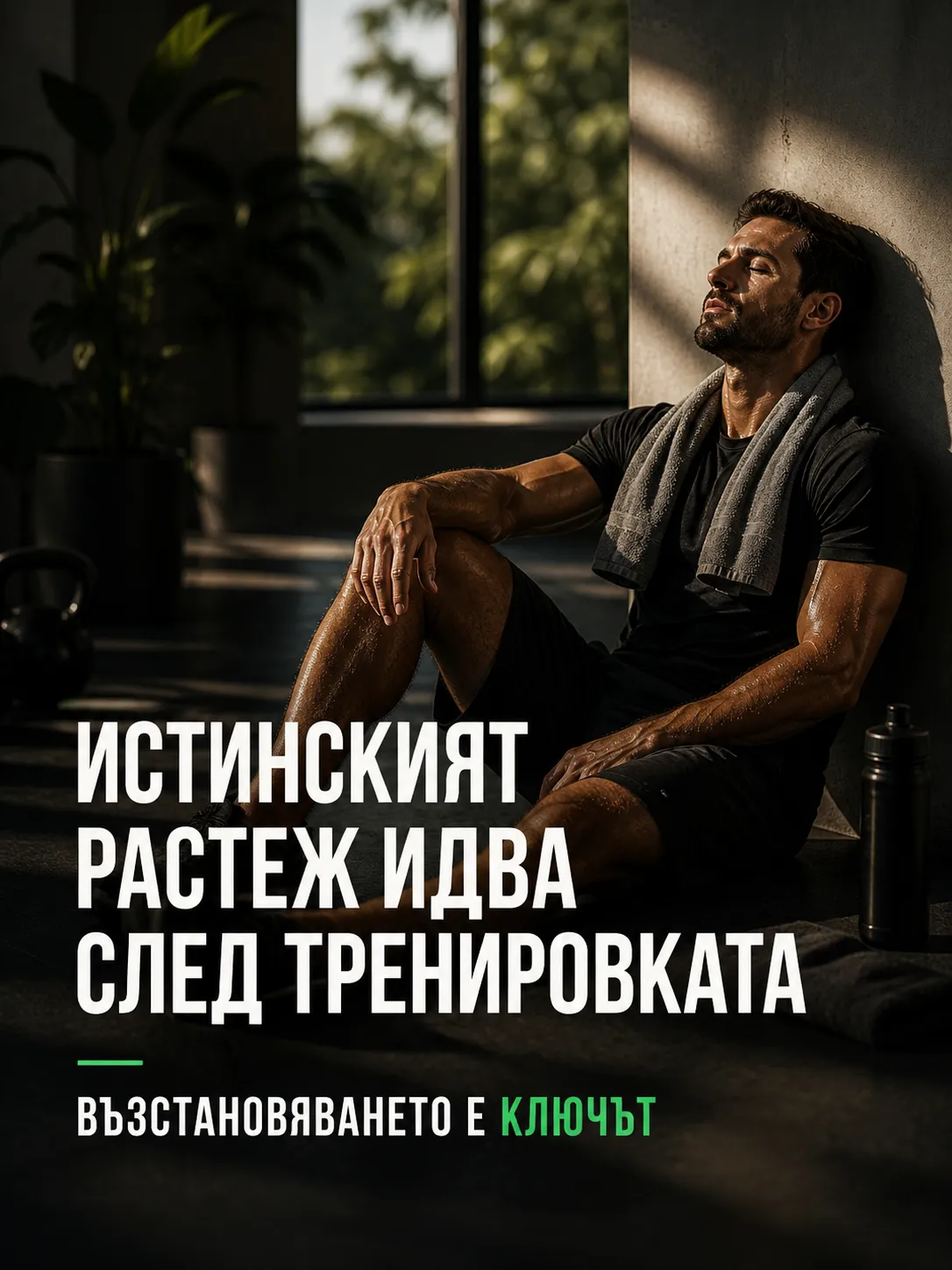 мъж си почива след тренировка