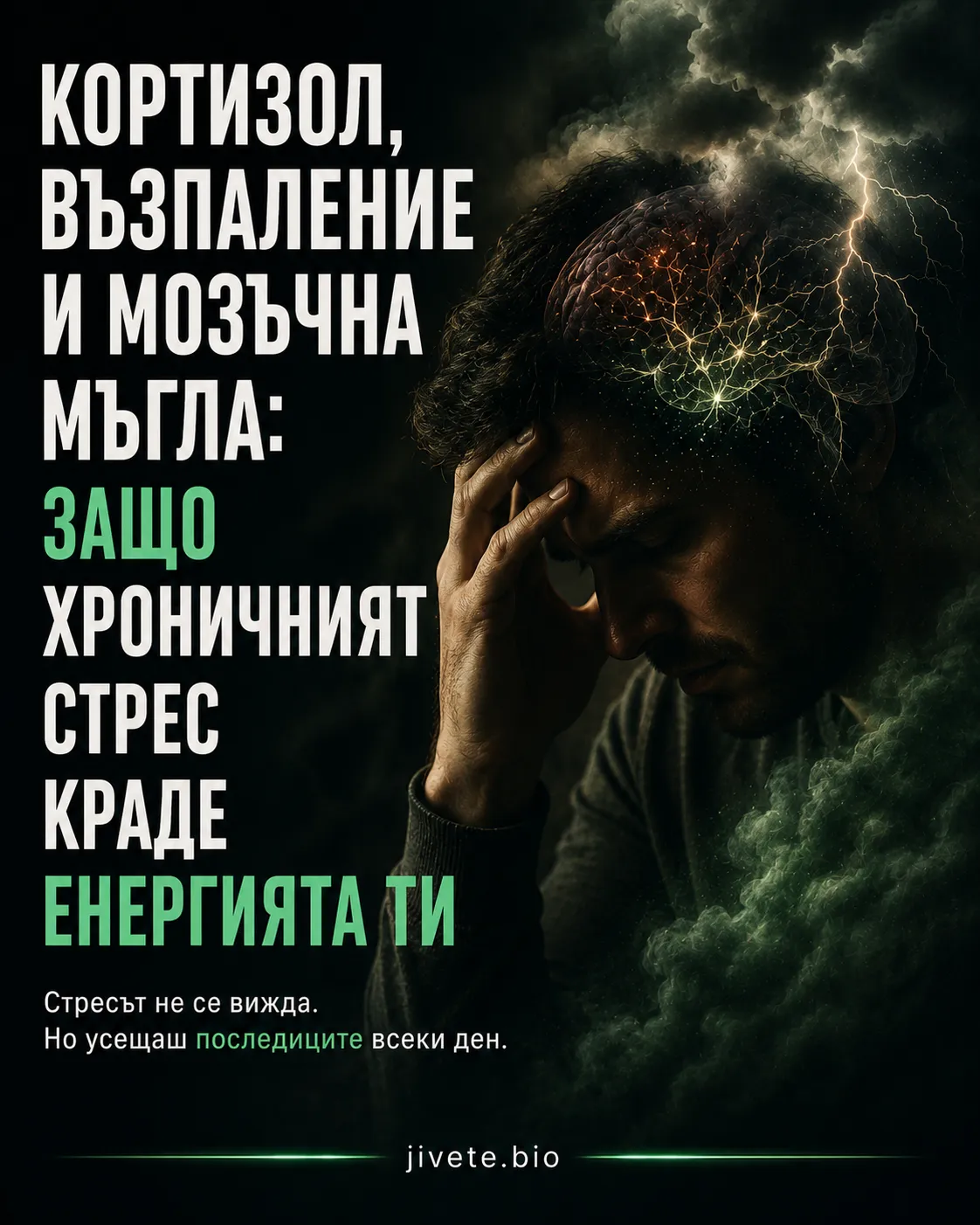 Кортизол, възпаление и мозъчна мъгла: защо хроничният стрес краде енергията ти