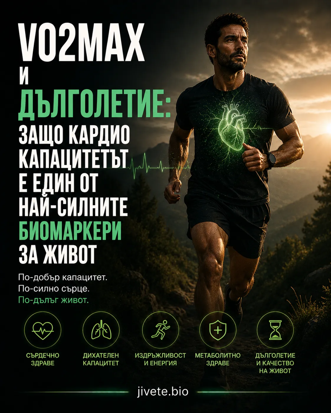VO2max и дълголетие: защо кардио капацитетът е един от най-силните биомаркери за живот