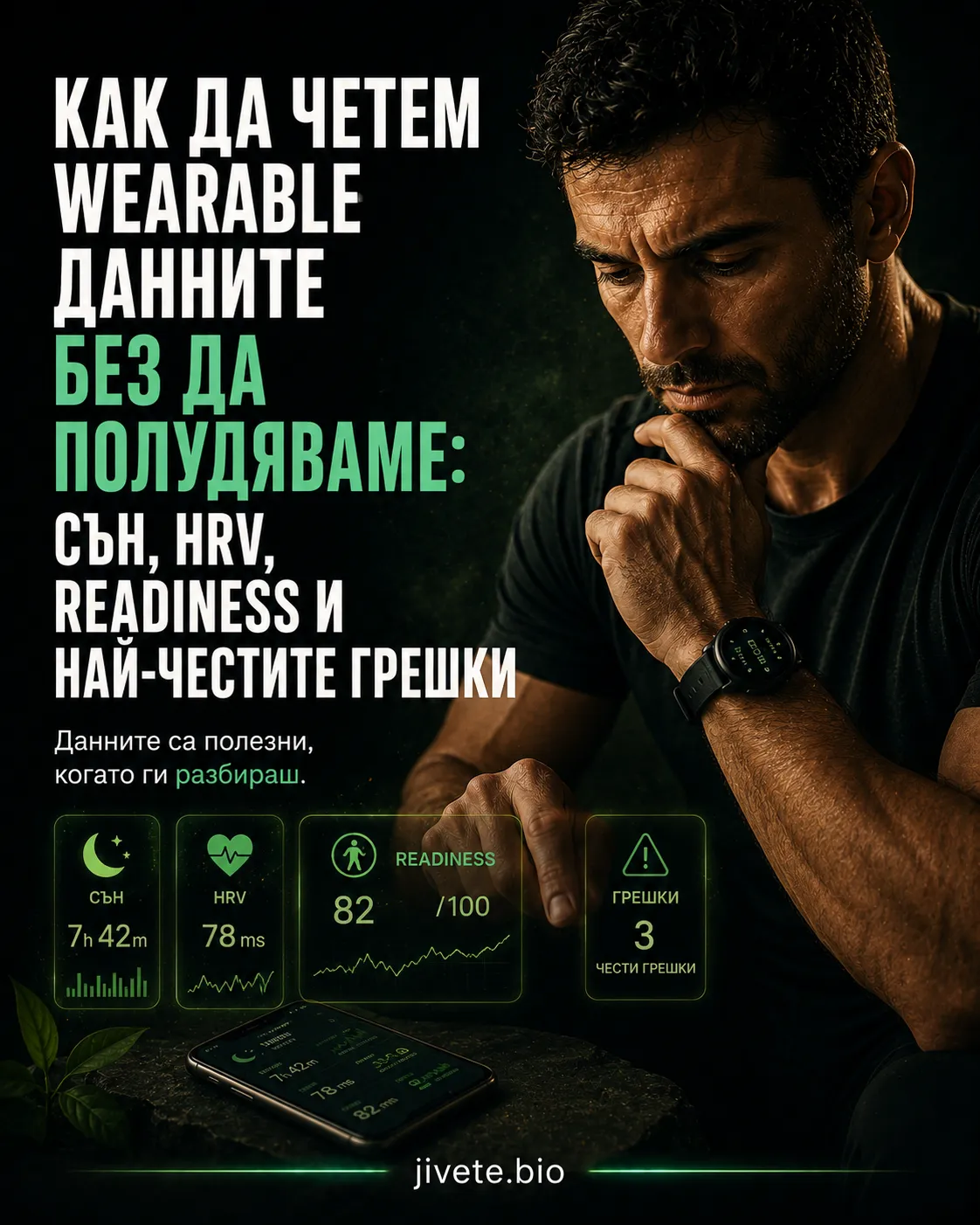 Как да четем данните от wearables, без да полудяваме: сън, HRV, readiness и най-честите грешки