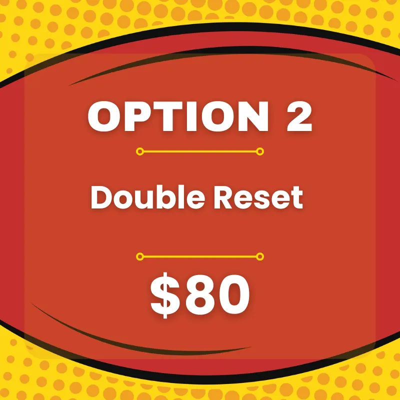 Retro comic square: Option 2 Double Reset, two separate days for multi-day competitors.