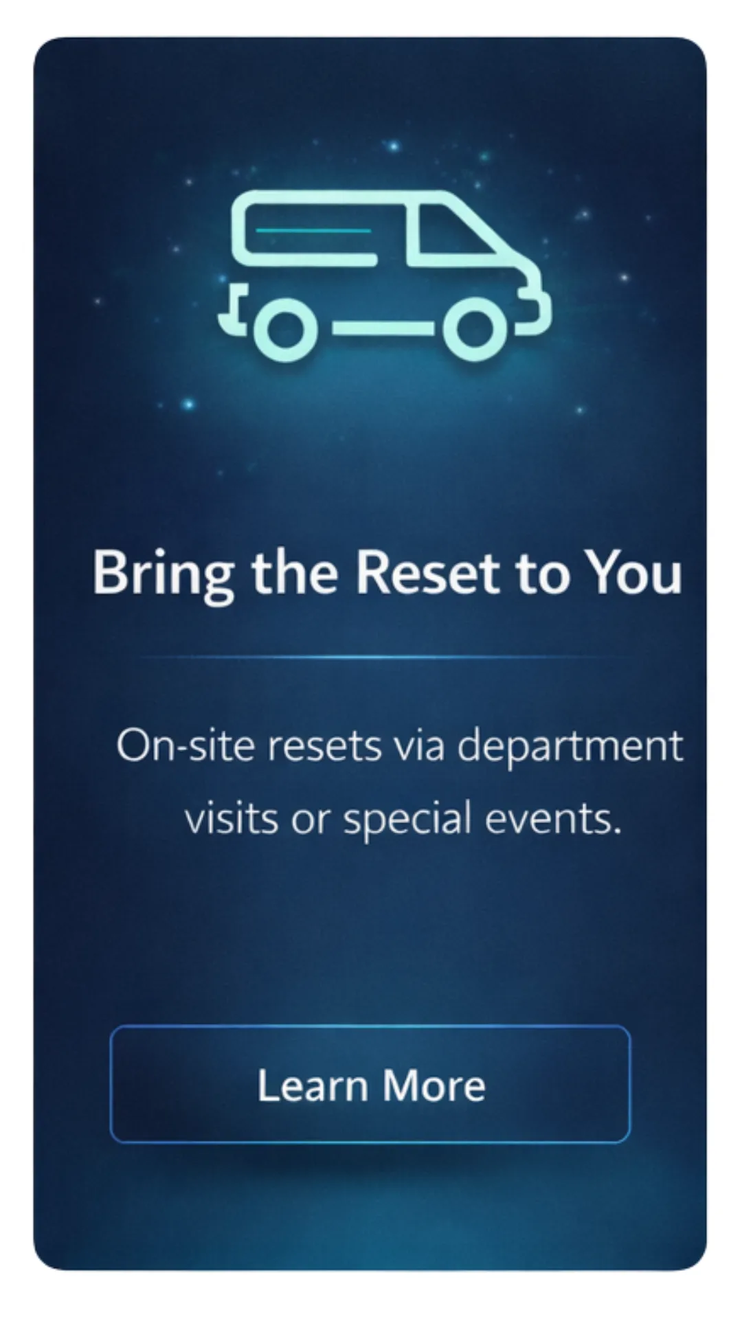 Bring the Reset to You card representing on-site Tactical Reset services for departments, teams, and organizations.
