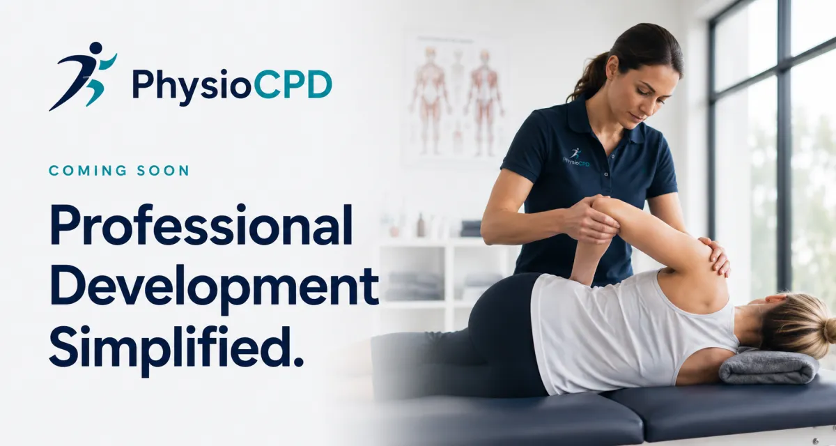 Professional physiotherapist reviewing CPD material on tablet