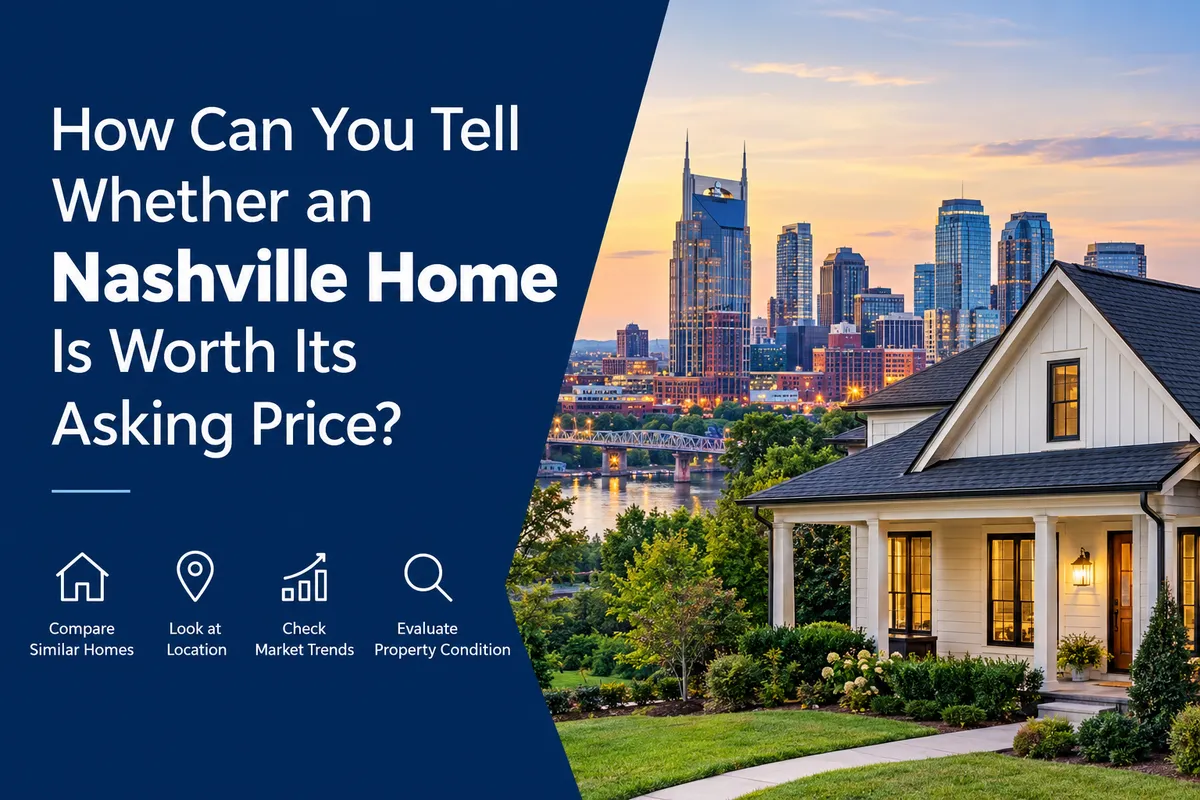 Nashville Tennessee home exterior illustrating how buyers evaluate a property's asking price