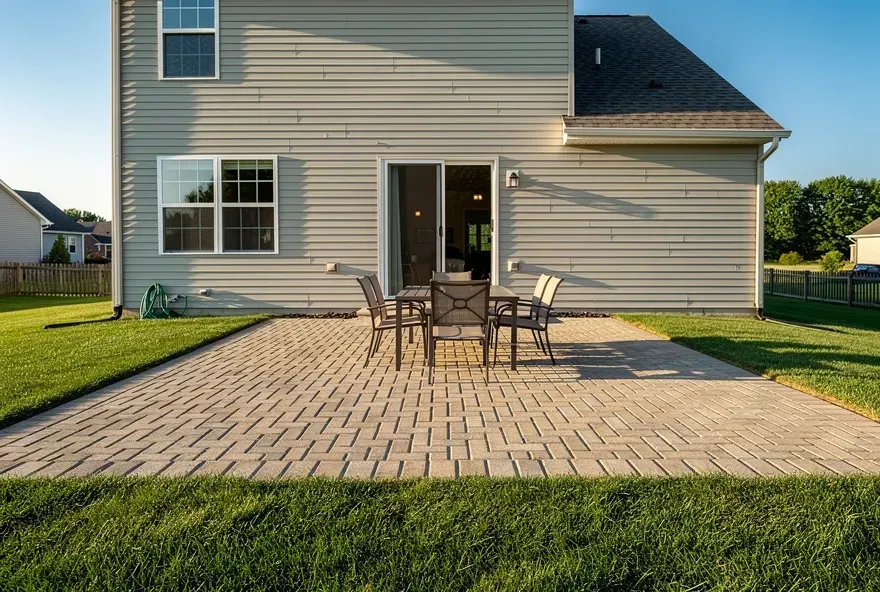 Finished paver patio attached to a home in Beckett Ridge, Ohio
