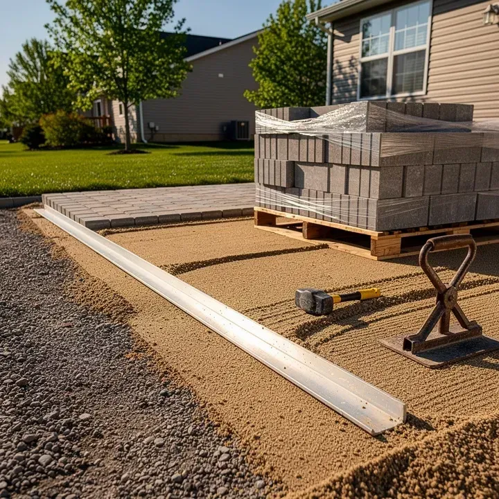 Paver base preparation and materials during an active installation
