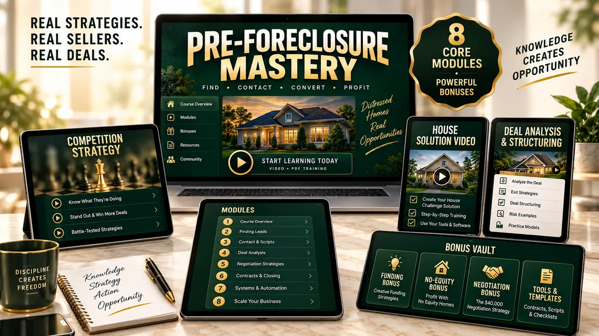 Pre-Foreclosure Mastery course product cover