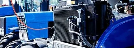 Close view of precise alignment equipment in a clean service bay