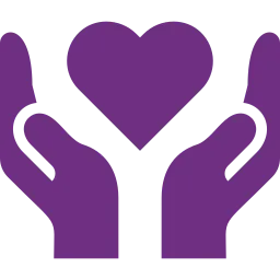 Hands holding heart icon representing transparent and customer-focused communication
