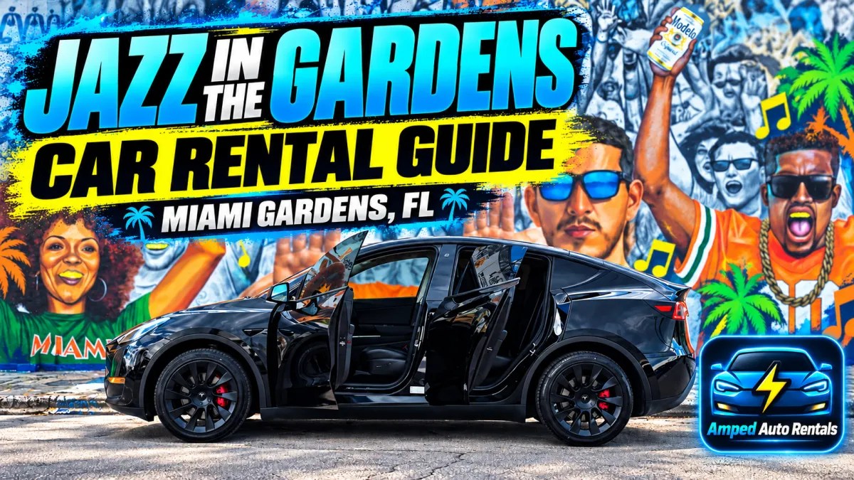 Amped Auto Rentals rental car for Jazz in the Gardens at Hard Rock Stadium in Miami Gardens, Florida