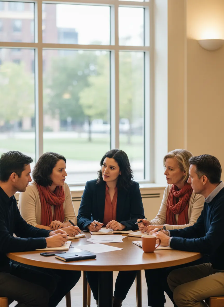 Editorial photo of community leaders working together