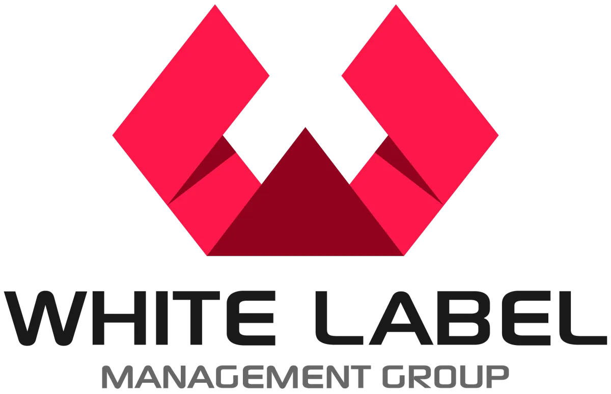 The Logo for White Label Management Group. A red origami W.
