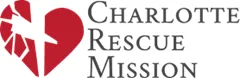 The logo for Charlotte Rescue mission. Features a damaged red heart.