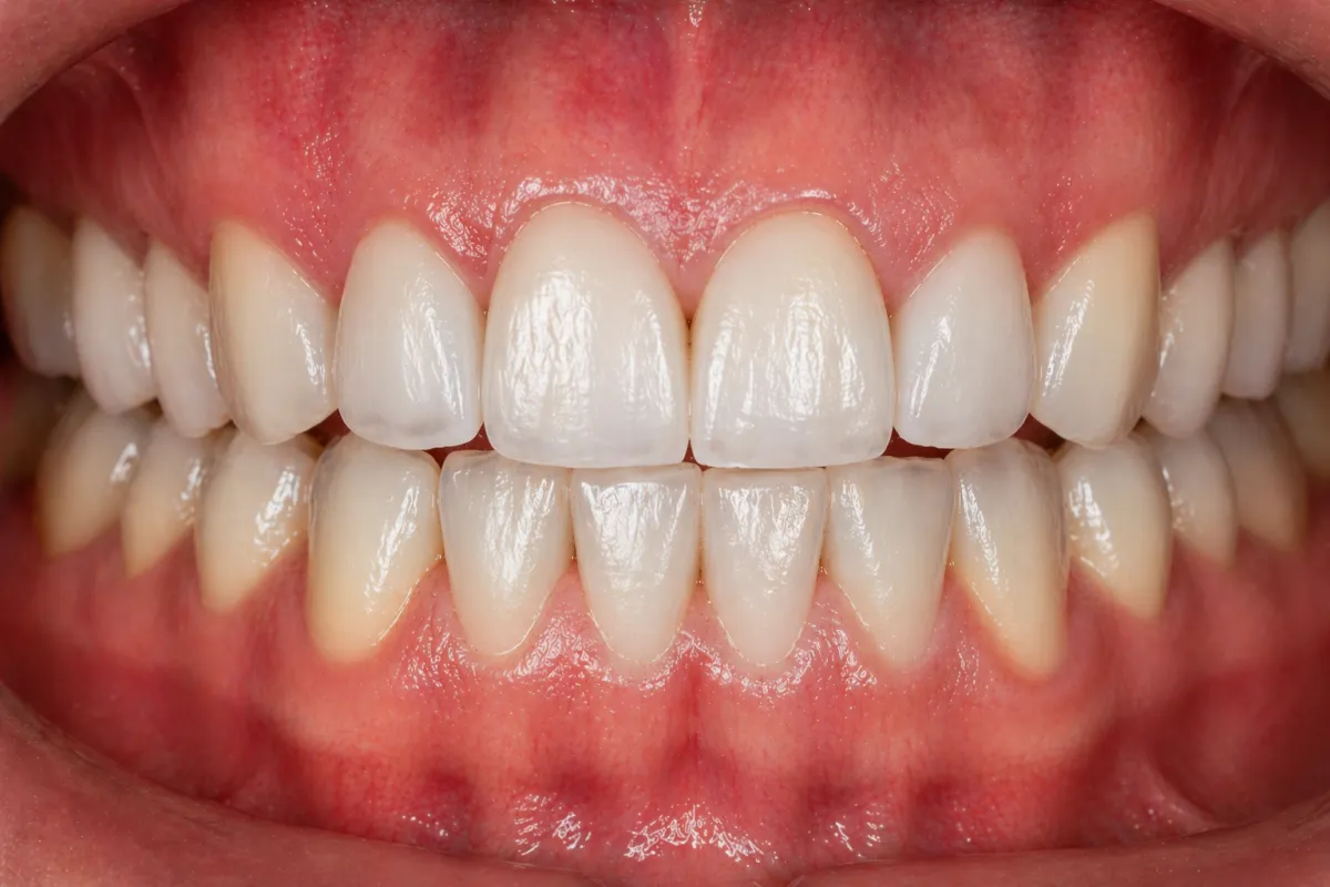 After - Restored smile with implant or crown