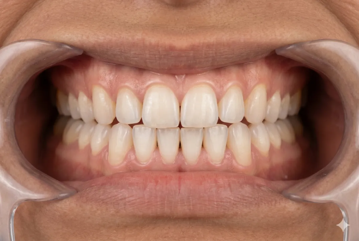 Before - Stained, discolored teeth