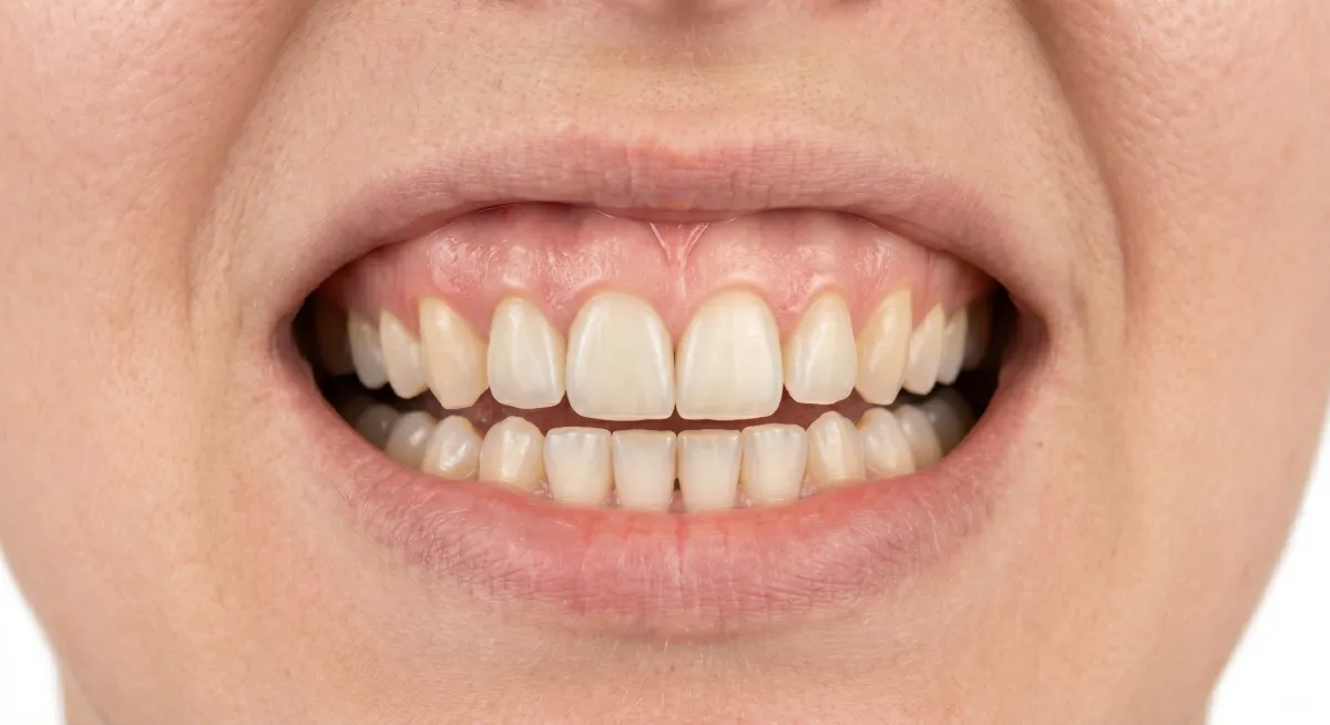 Before - Stained, discolored teeth