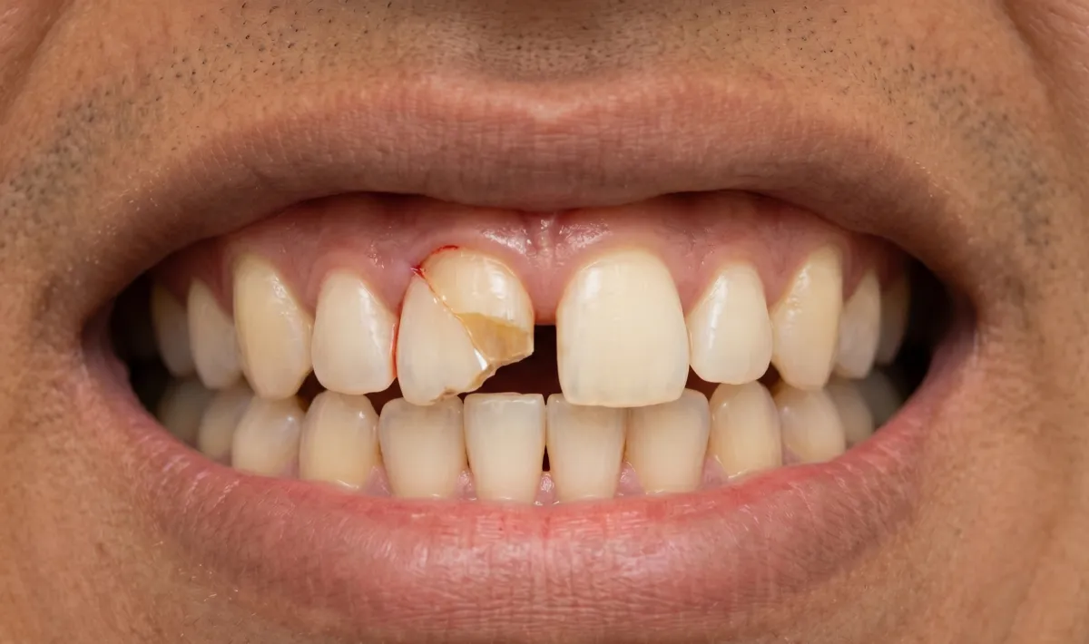 Before - Chipped, uneven, or worn front teeth