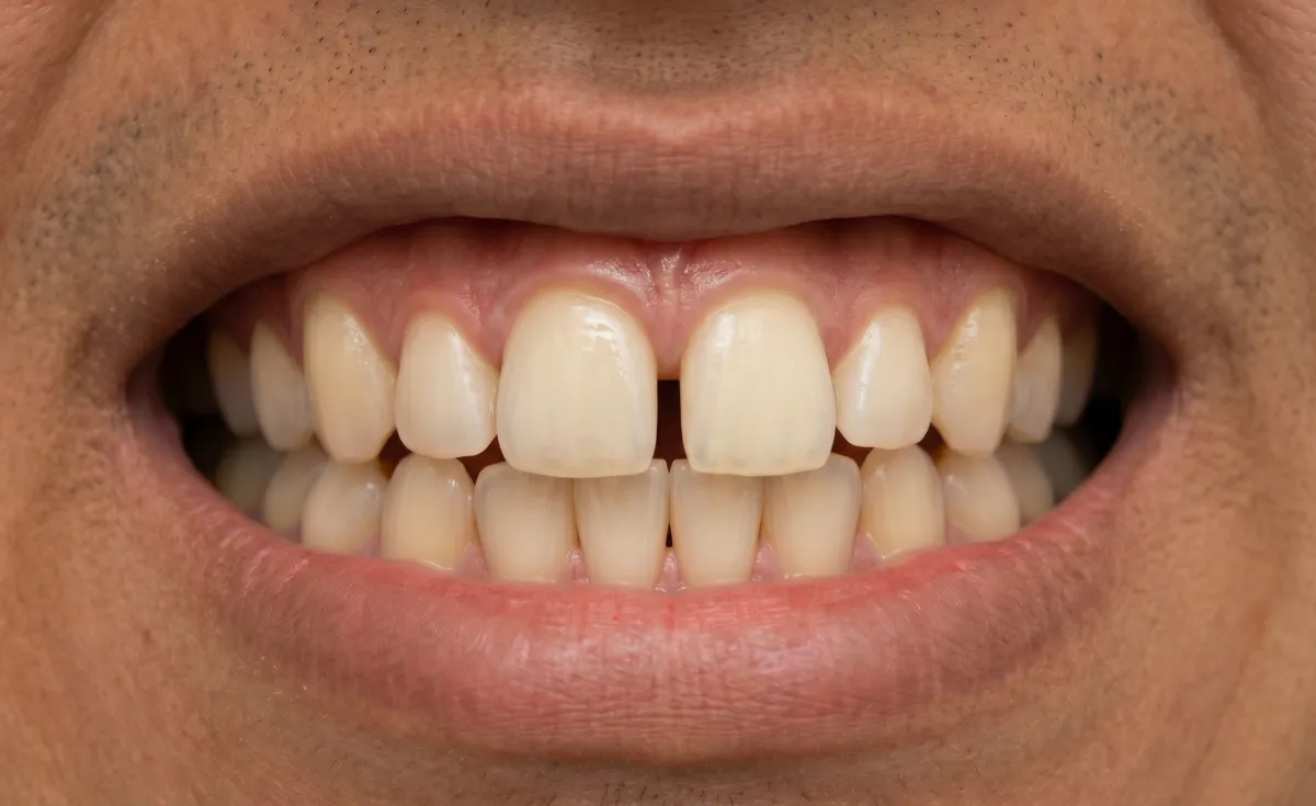 After - Porcelain veneers, natural and symmetrical smile