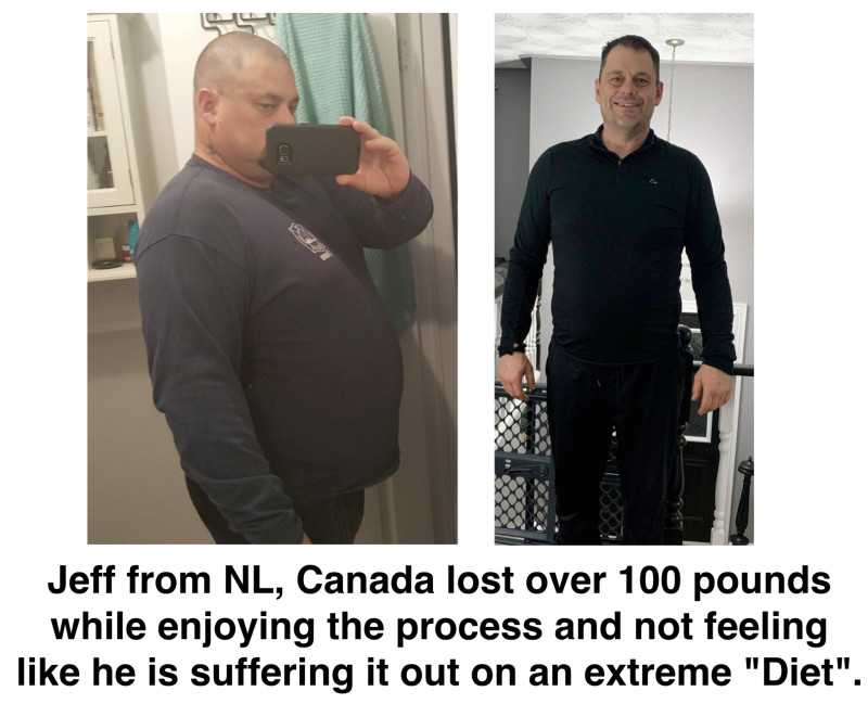 Jeff lost 100 pounds while enjoying the process.