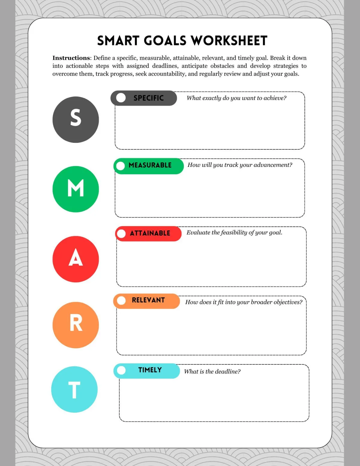 SMART Goals Worksheet