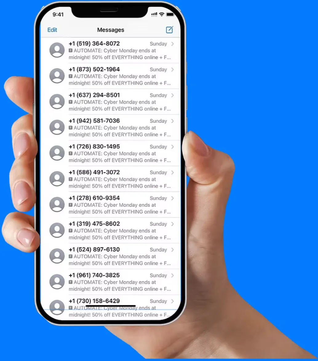 phone with text messages