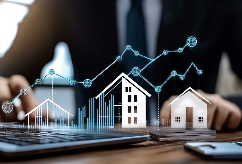 a modern house with a pool in the middle of the yard