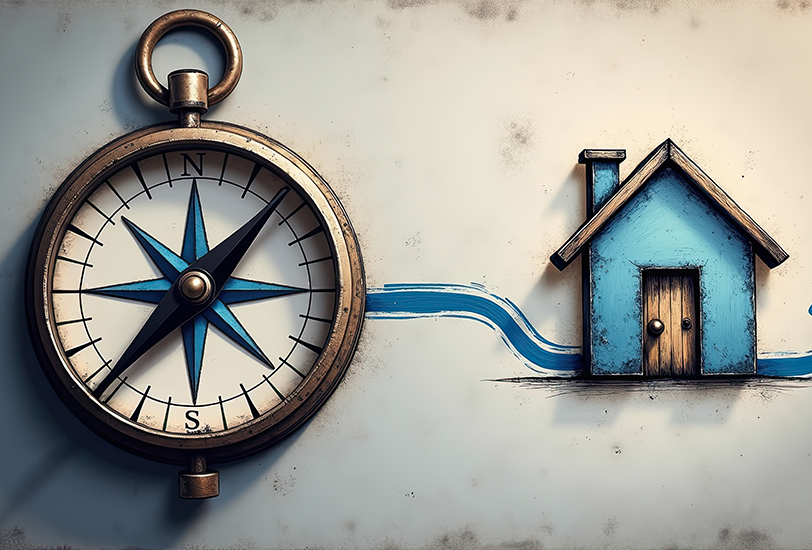 a curved building with a sky background