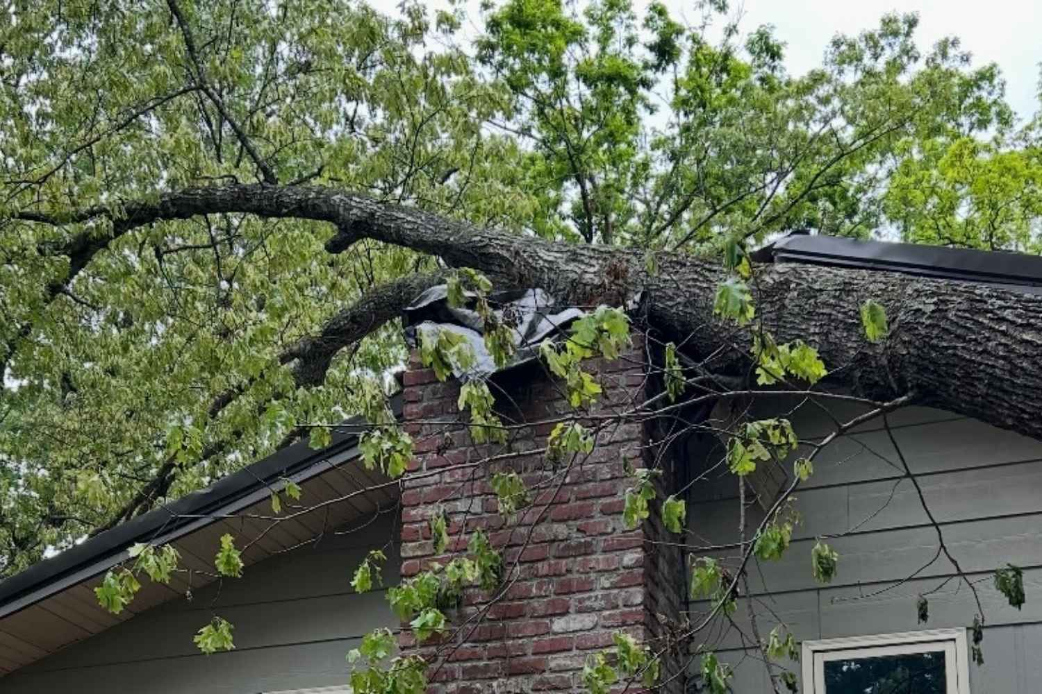 Slight chimney damage