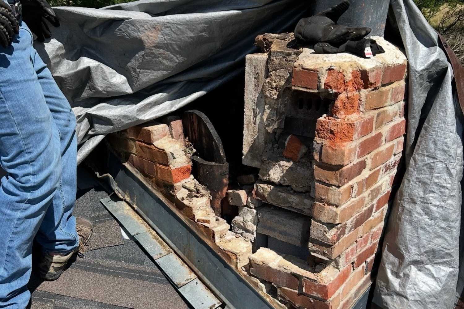 Slight chimney damage