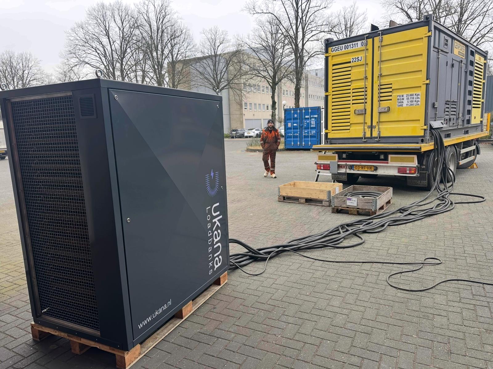 an excavator is parked in a field at night