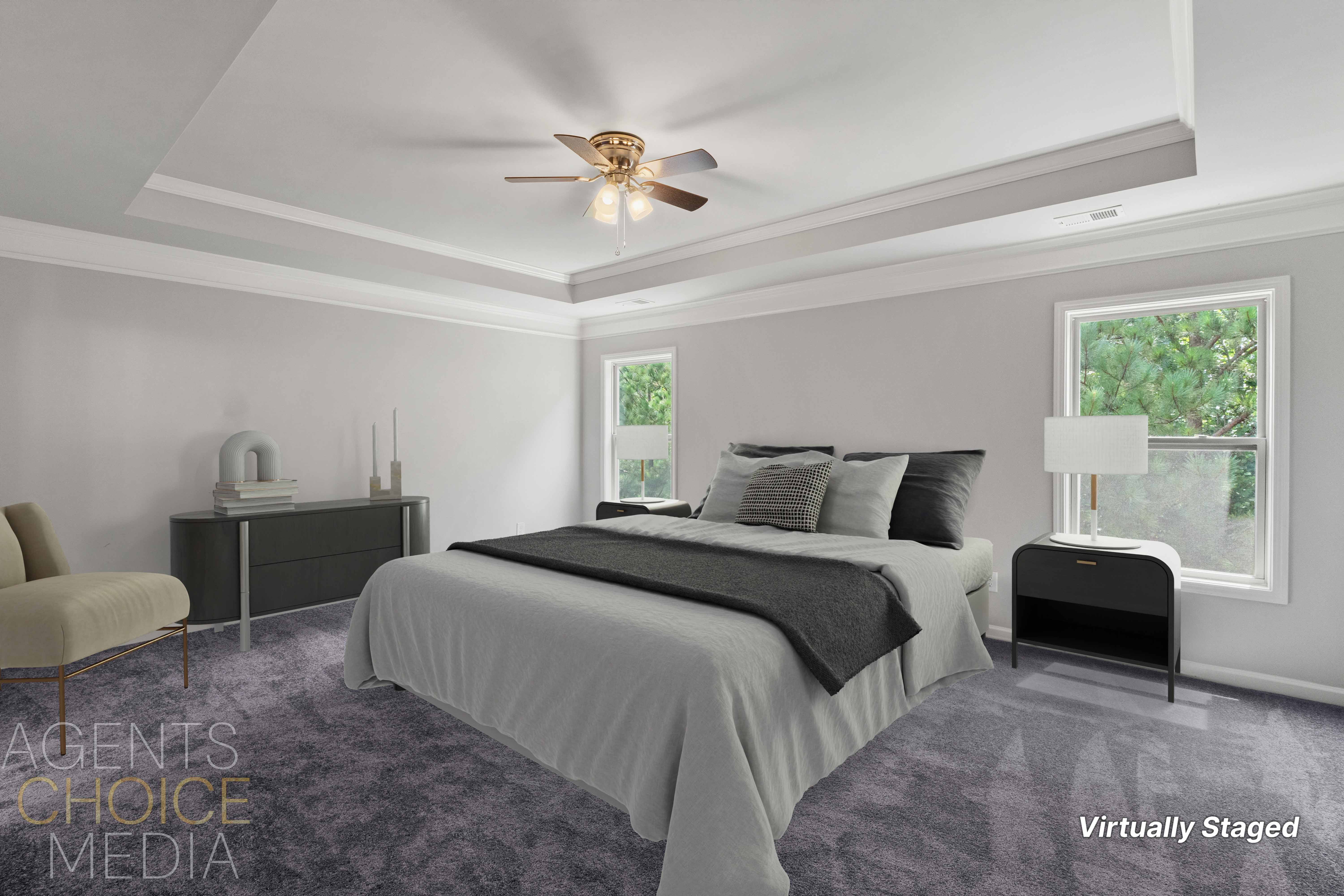 Virtual staging photo editing for vacant real estate listings