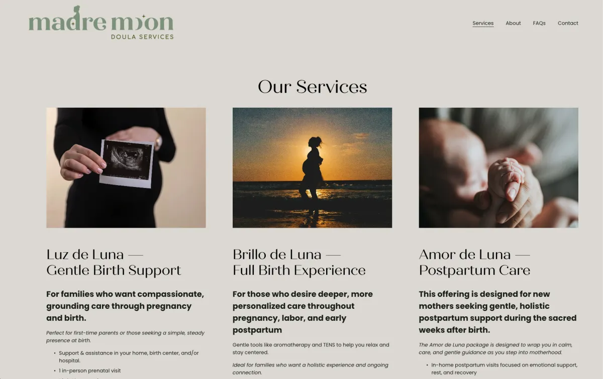 Doula website design