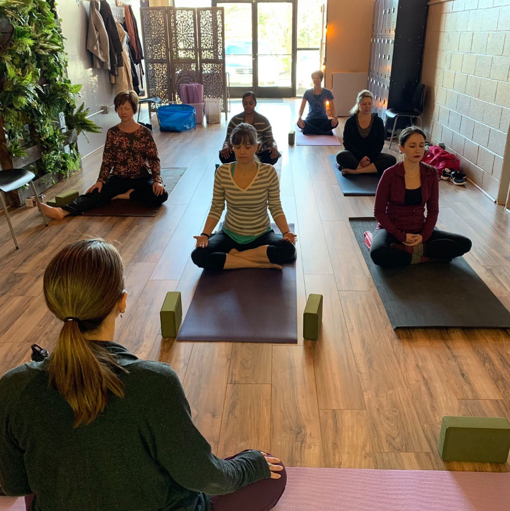 members in yoga class