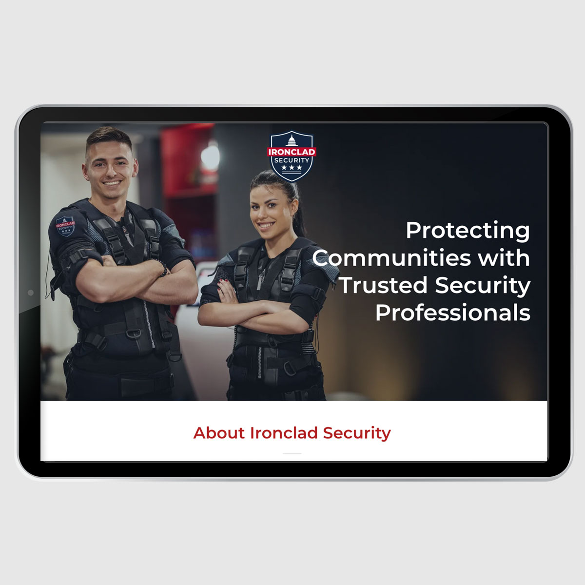 website design sample for security company